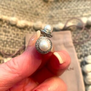 David yurman Pearl and diamond earrings